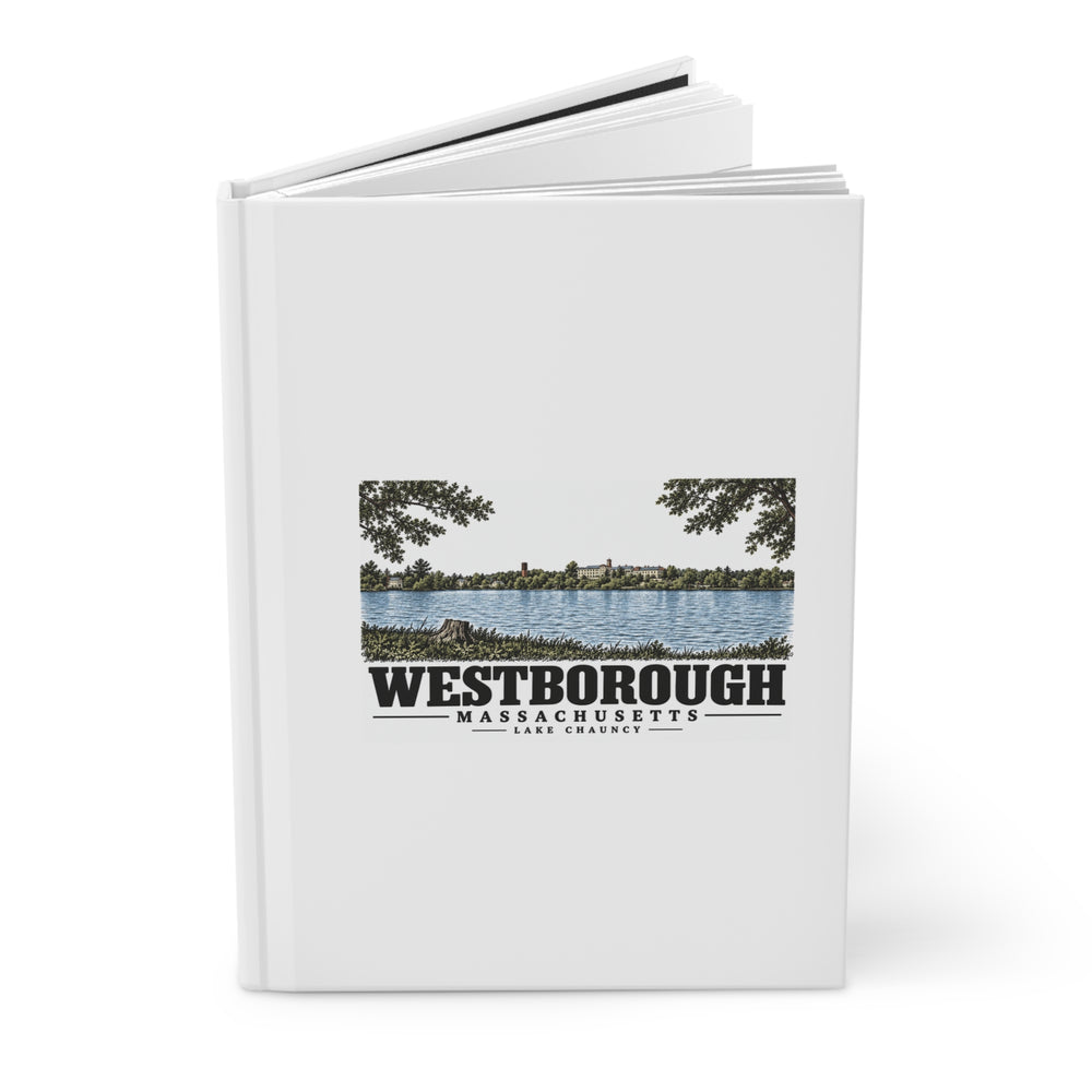 Illustrated Lake Chauncy in Westborough on matte hardcover journal