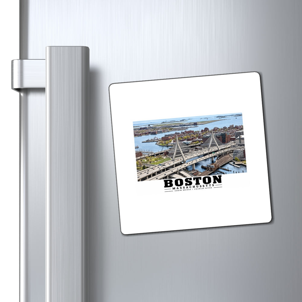 Aerial view of Boston with Zakim Bridge across Charles 4 in Magnet - Charles River