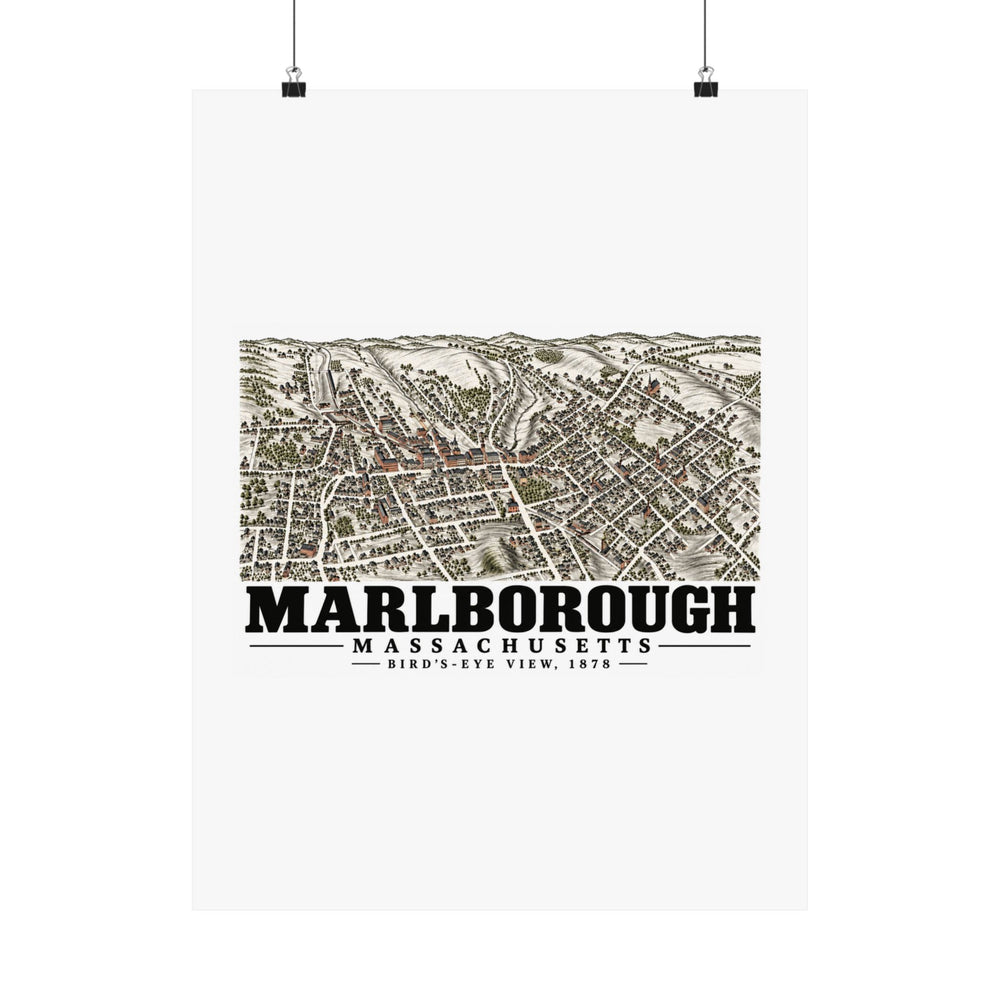 Illustrated Bird'S-Eye View, 1878 in Marlborough on unframed matte poster