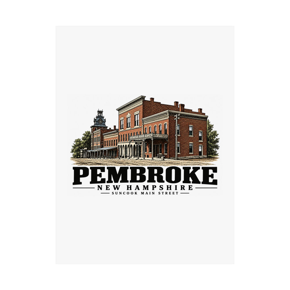 18 x 24 unclipped front of Suncook Main Street Clocktower matte poster, Pembroke, New Hampshire.