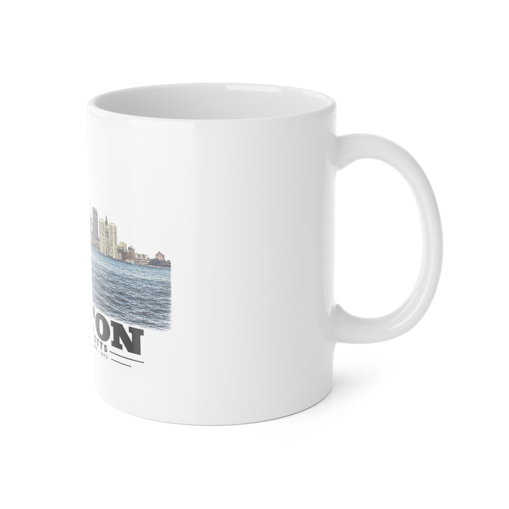 Skyline from near Long Island 11 oz White Ceramic Mug - Boston Harbor