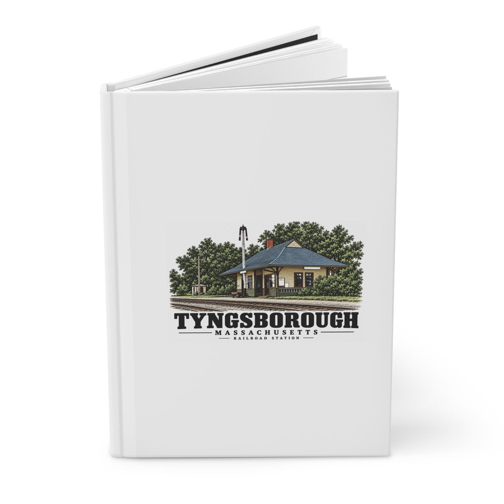 Angled front cover of Railroad Station matte hardcover journal, Tyngsborough, Massachusetts.