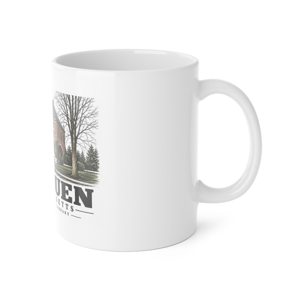 Methuen The Nevins Memorial Library, p.100 lower image 11 oz White Ceramic Mug - Merrimack Valley Goods
