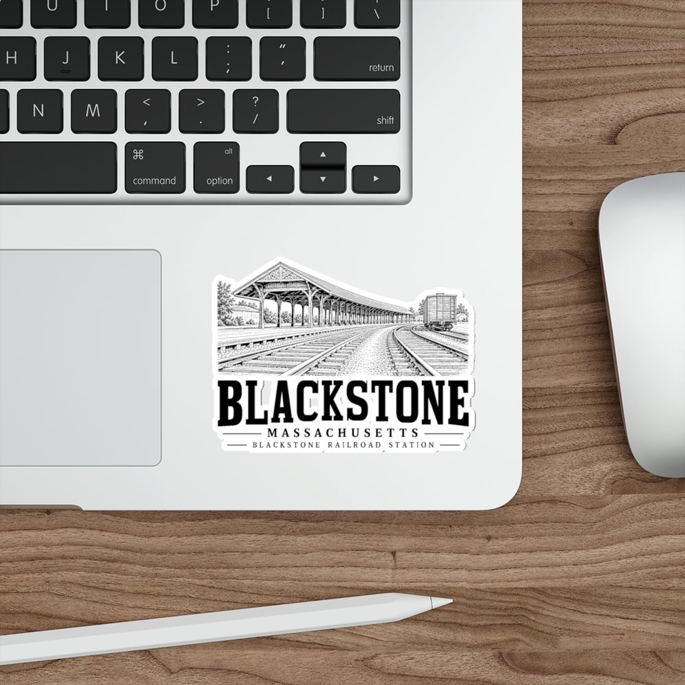 Blackstone Railroad Station 4 in Die-Cut Sticker in White — context-1 view