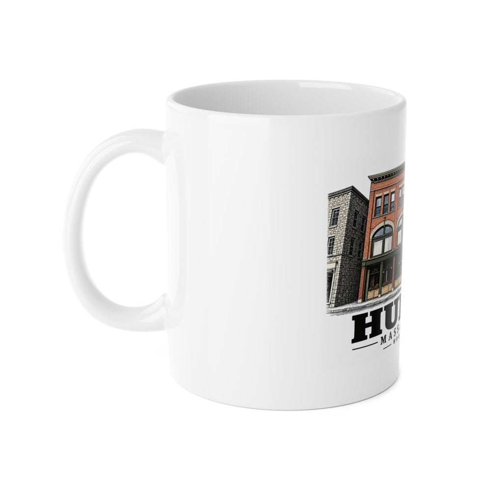 Illustrated Wood Building in Hudson on ceramic mug