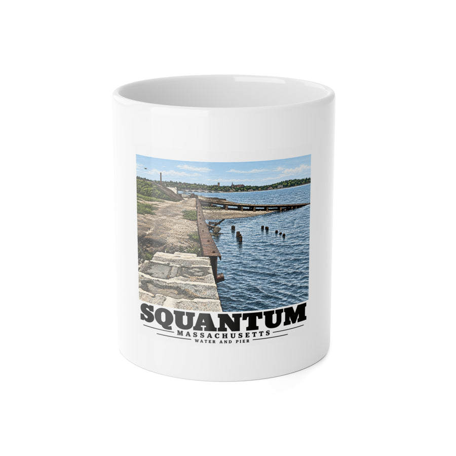 Water and pier 11 oz White Ceramic Mug - Boston Harbor