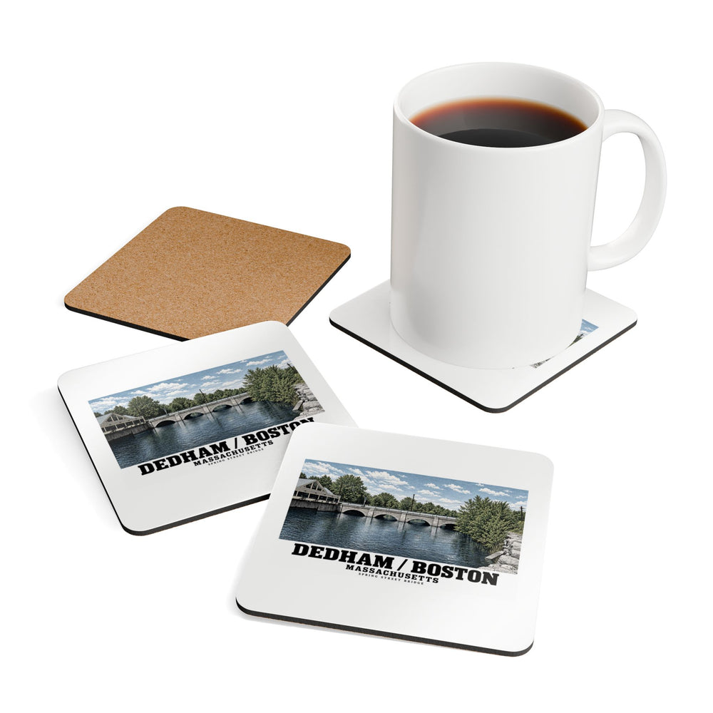 Spring Street Bridge western arches (HAER MA-95-2, 1990) Cork Back Coaster Set - Charles River