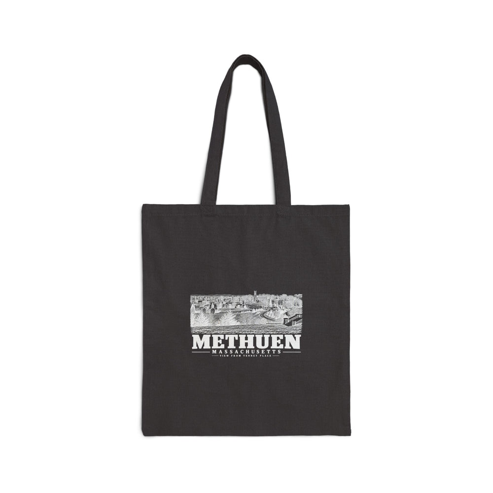 View of Methuen from the Tenney Place Natural + Black Heavy Canvas Tote - Merrimack Valley Goods