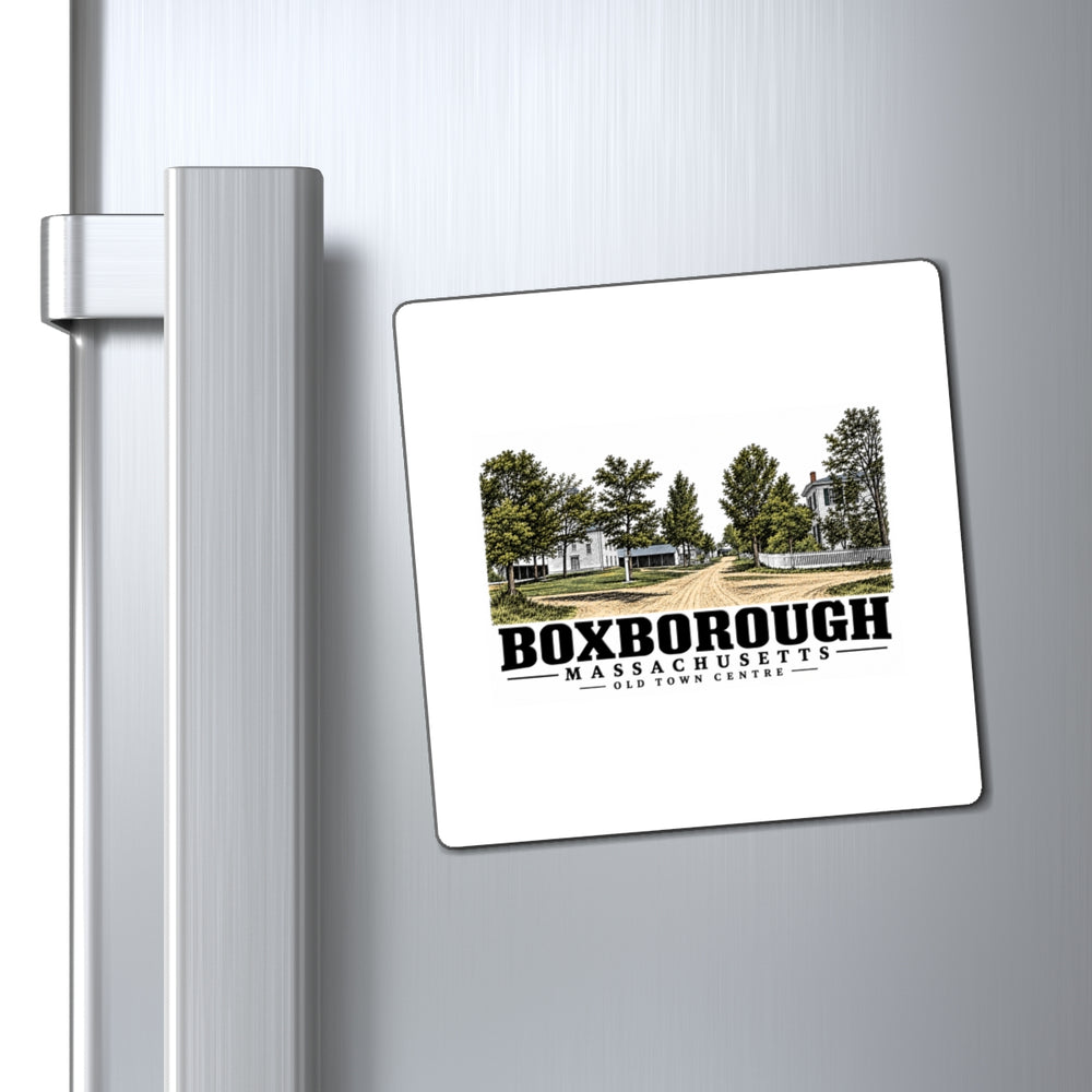 Illustrated Old Town Centre in Boxborough on square magnet