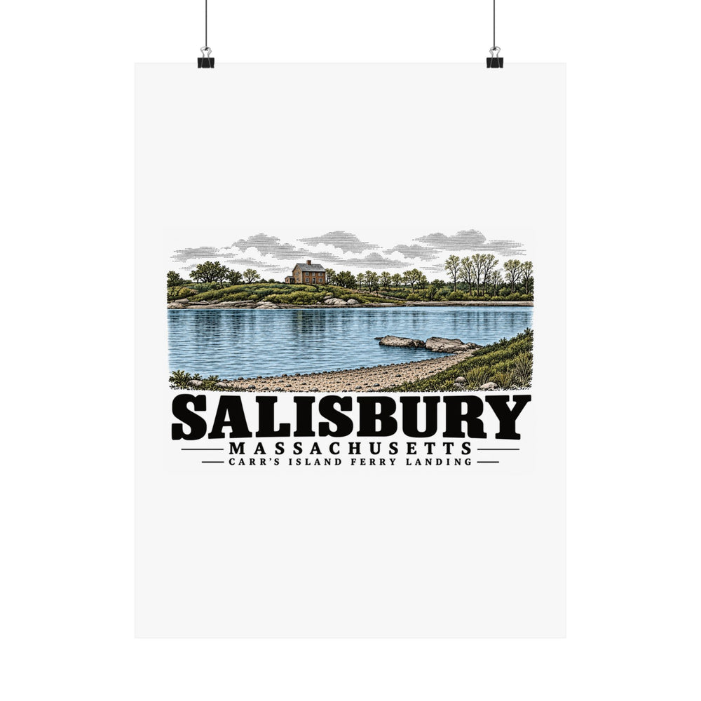 18 x 24 front of Carr's Island Ferry Landing matte poster, Salisbury, Massachusetts.