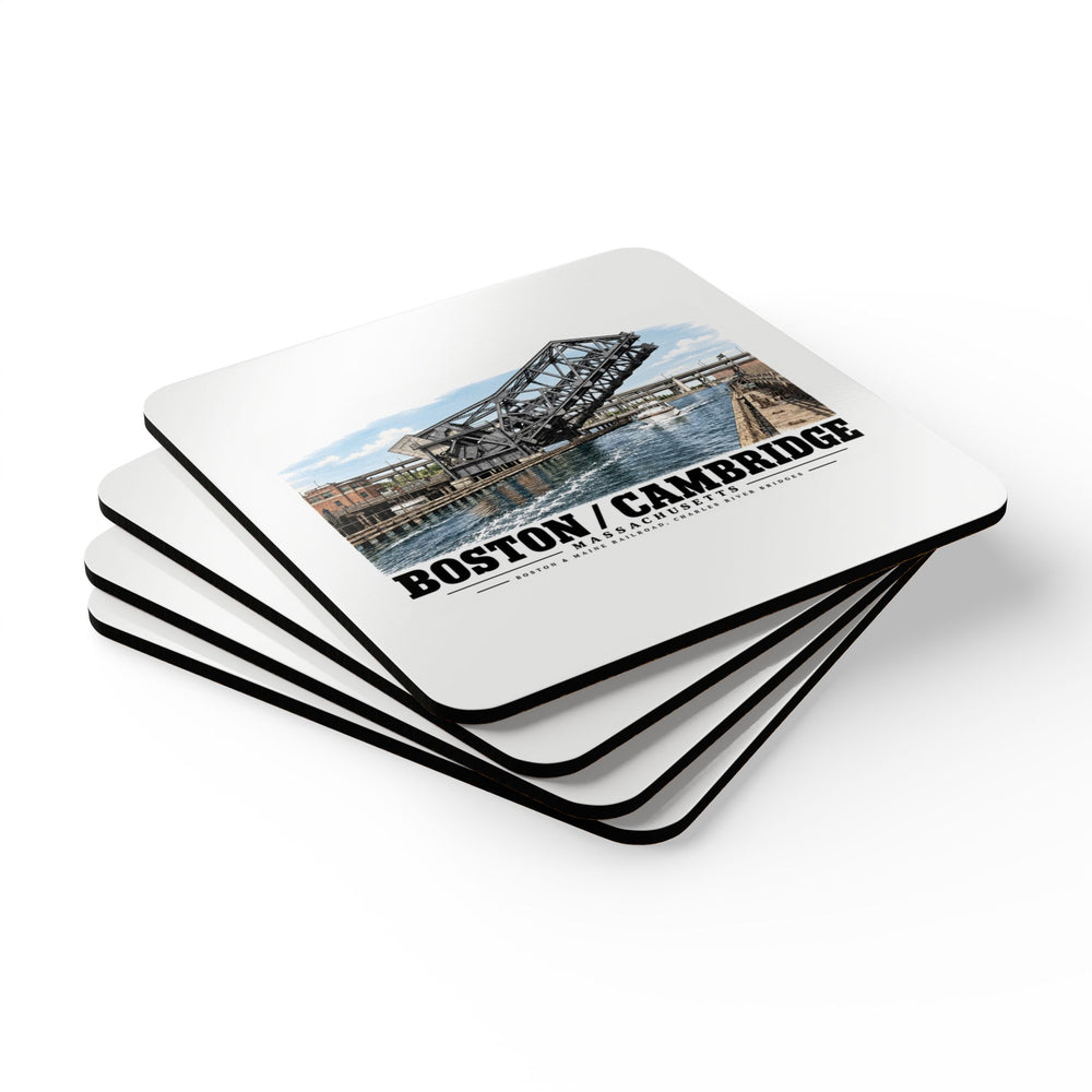 2. GENERAL VIEW SHOWING BRIDGE IN OPEN POSITION - Boston & Maine Railroad, Charles River Bridges, Charles River, North Station vicinity, Boston, Suffolk County, MA Cork Back Coaster Set - Charles...