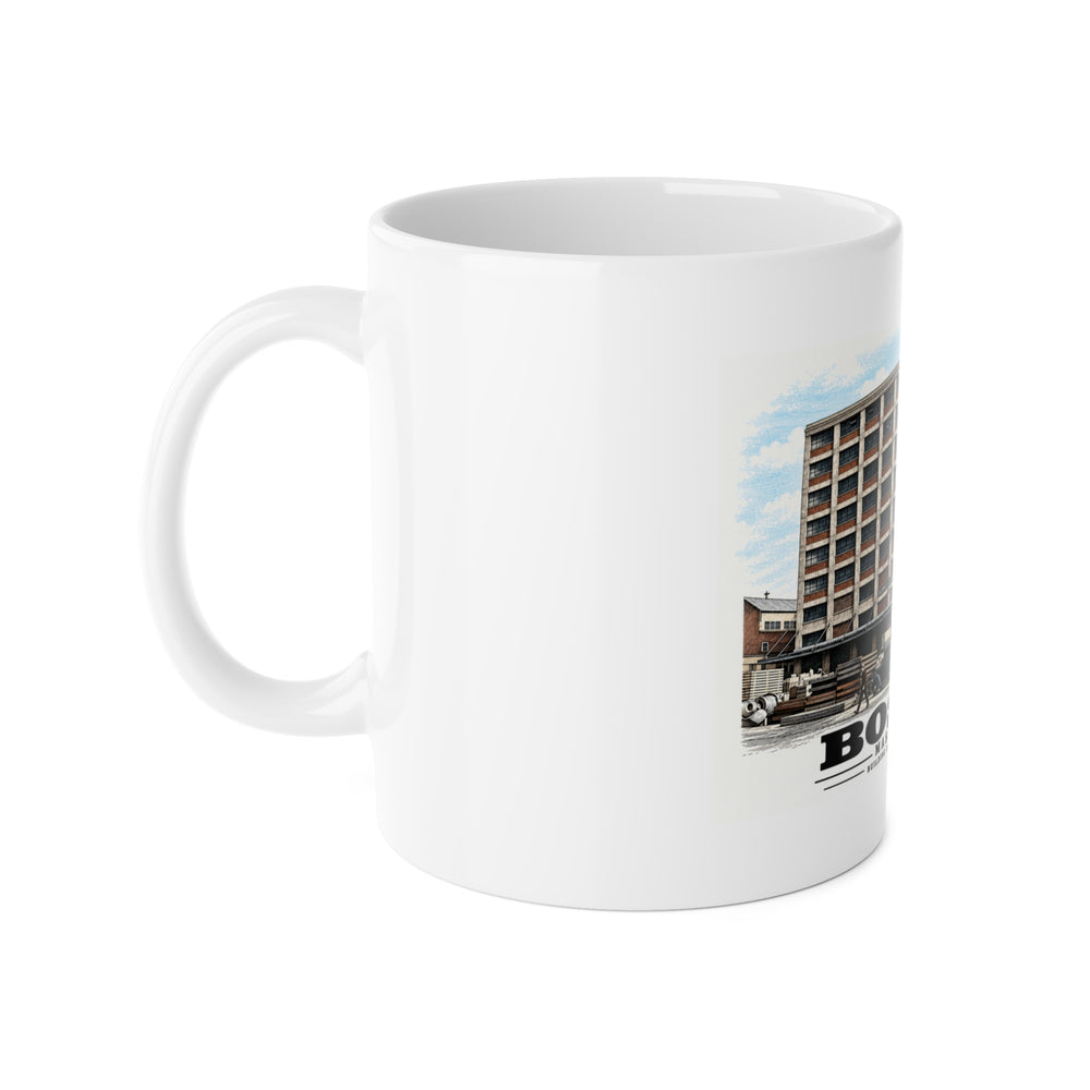 Building #32 US Naval Dry Dock, South Boston, Completed 3/1943 11 oz White Ceramic Mug - Boston Harbor