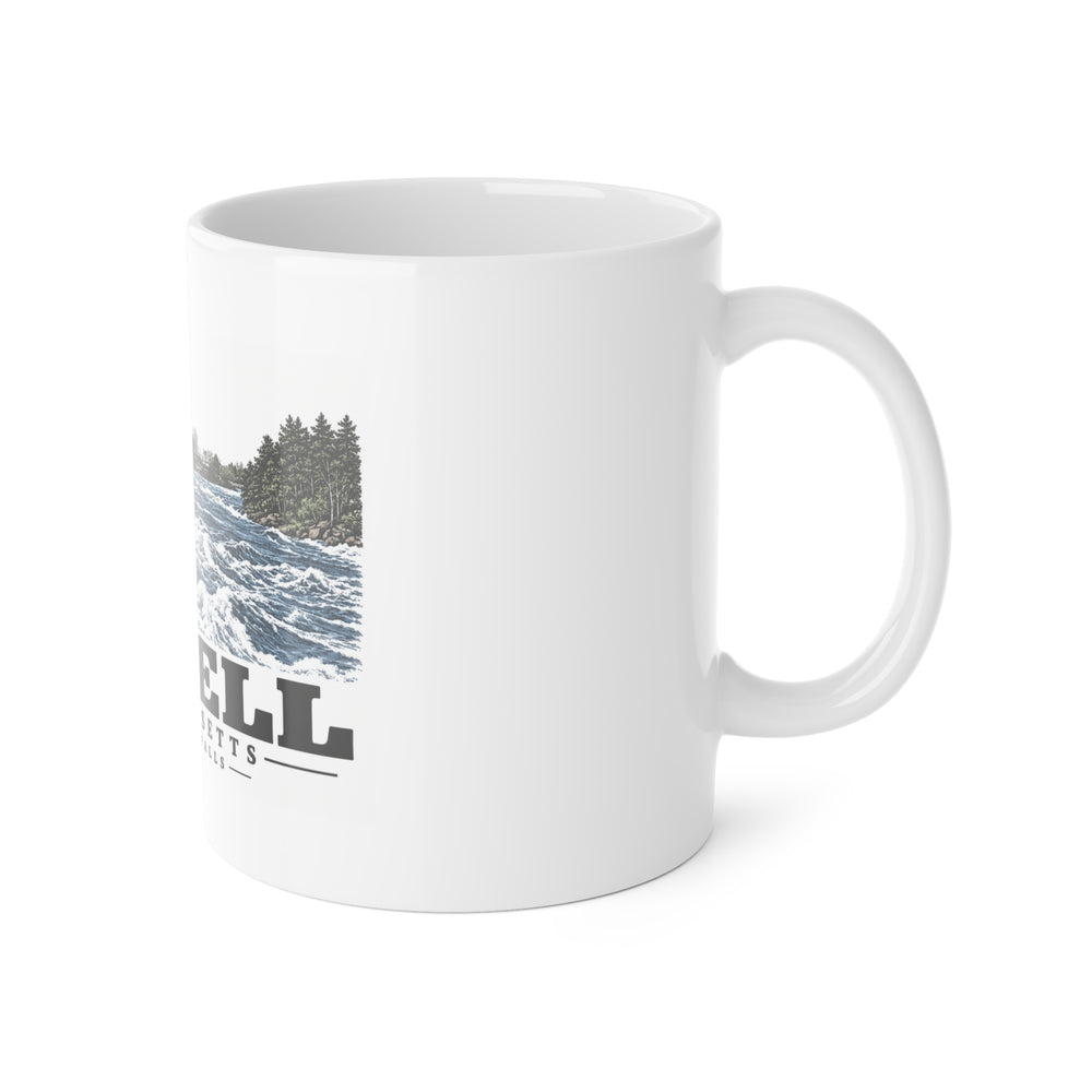 Lowell Pawtucket Falls 11 oz White Ceramic Mug - Merrimack Valley Goods