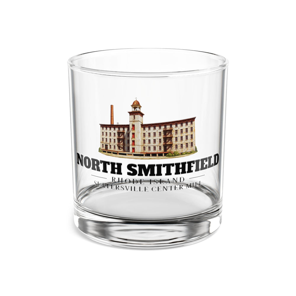 Front view of North Smithfield Slatersville Center Mill 10 oz Rocks Glass