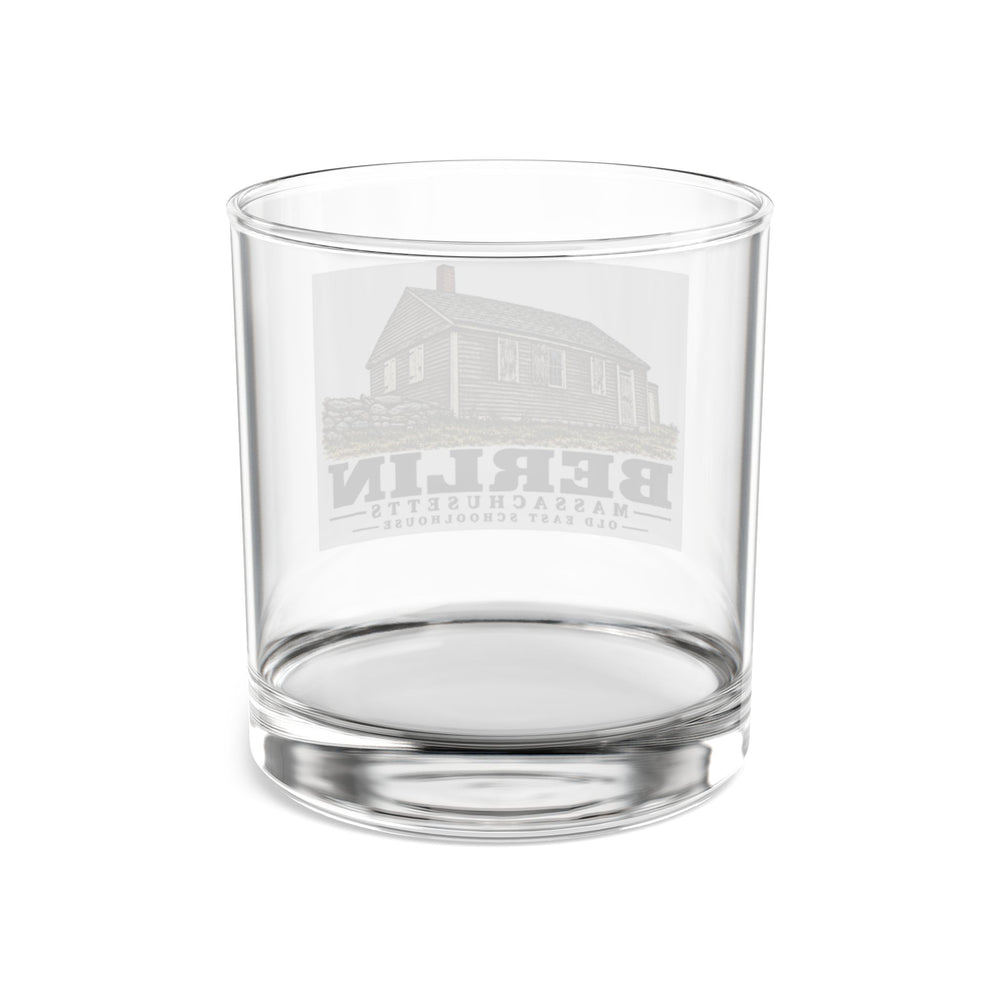 Illustrated Old East Schoolhouse in Berlin on rocks glass