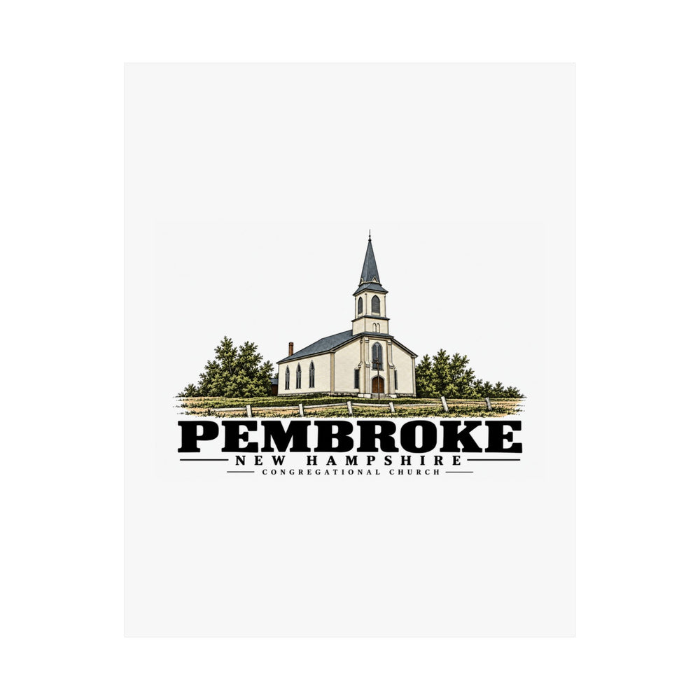 11 x 14 unclipped front of Congregational Church matte poster, Pembroke, New Hampshire.
