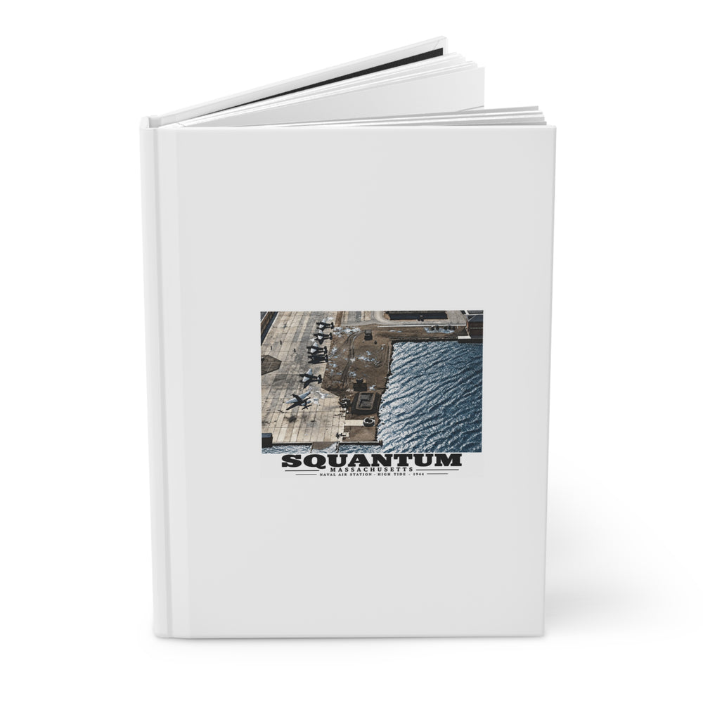 NAS Squantum at high tide Matte Hardcover Journal - Boston Harbor