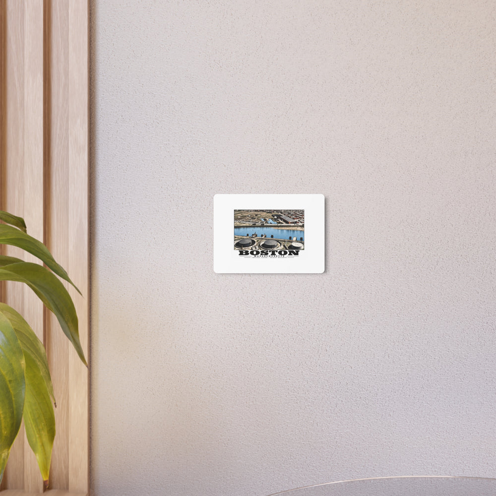 Orient Heights taken at 600 feet-Shore line, Chelsea Creek, East Boston 7 × 5 in Horizontal Metal Wall Art - Boston Harbor
