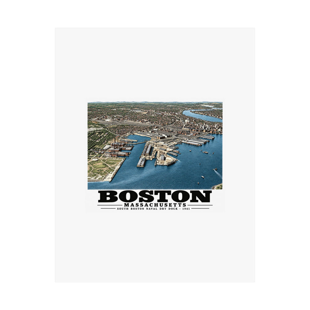 Navy Yard Annex, So. Boston, MA from East, 3000 feet Matte Heritage Poster — 11 × 14 and 18 × 24 in - Boston Harbor
