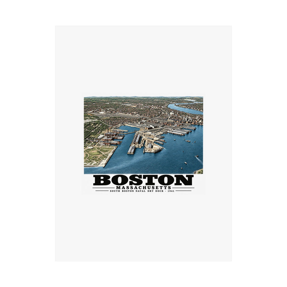 Navy Yard Annex, So. Boston, MA from East, 3000 feet Matte Heritage Poster — 11 × 14 and 18 × 24 in - Boston Harbor