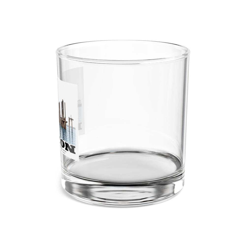 View from water of Navy Yard Annex/Dry Dock 10 oz Rocks Glass - Boston Harbor