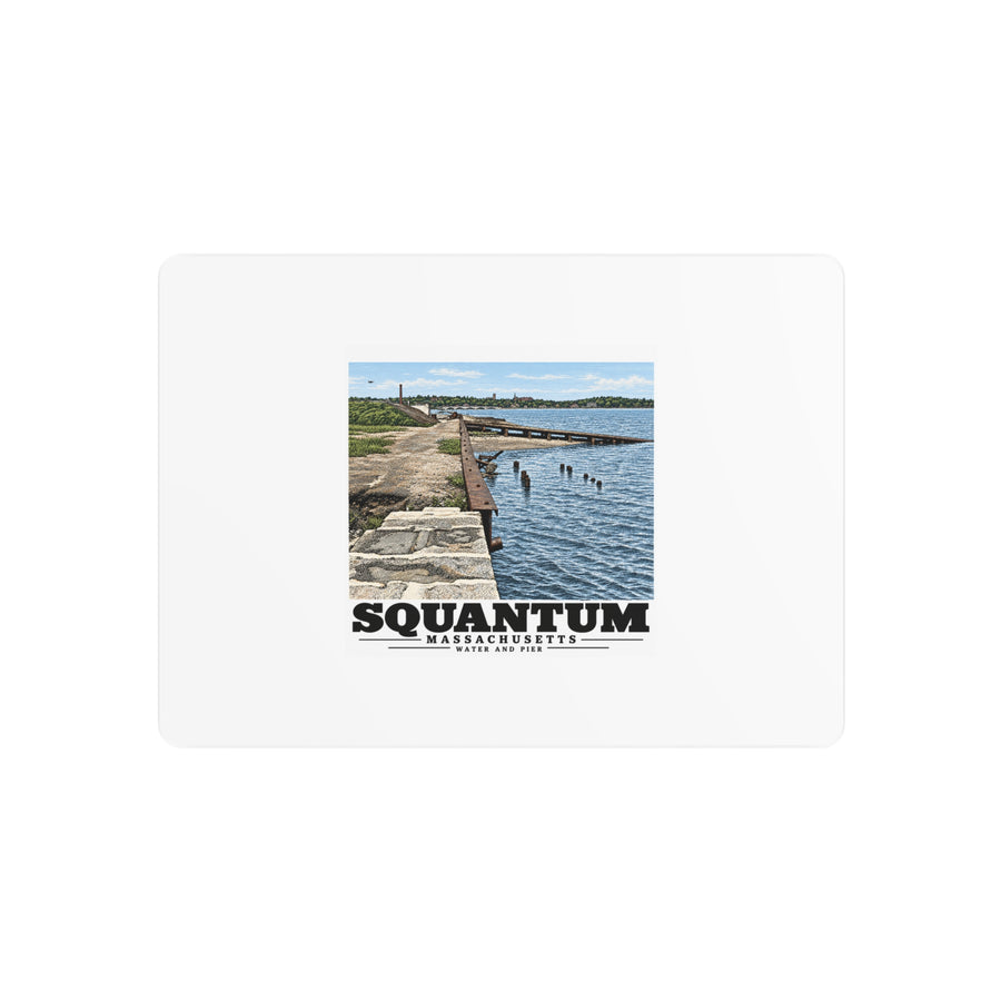 Water and pier 7 × 5 in Horizontal Metal Wall Art - Boston Harbor