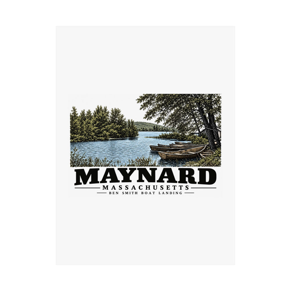 Illustrated Ben Smith Boat Landing in Maynard on unframed matte poster