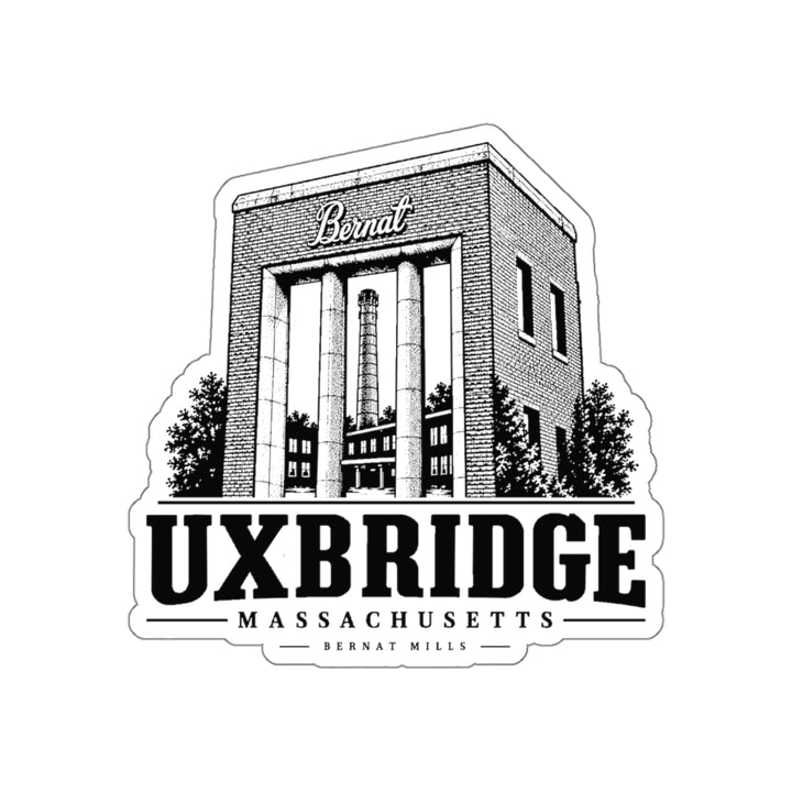 Uxbridge Bernat Mill 4-inch die-cut sticker, front product view