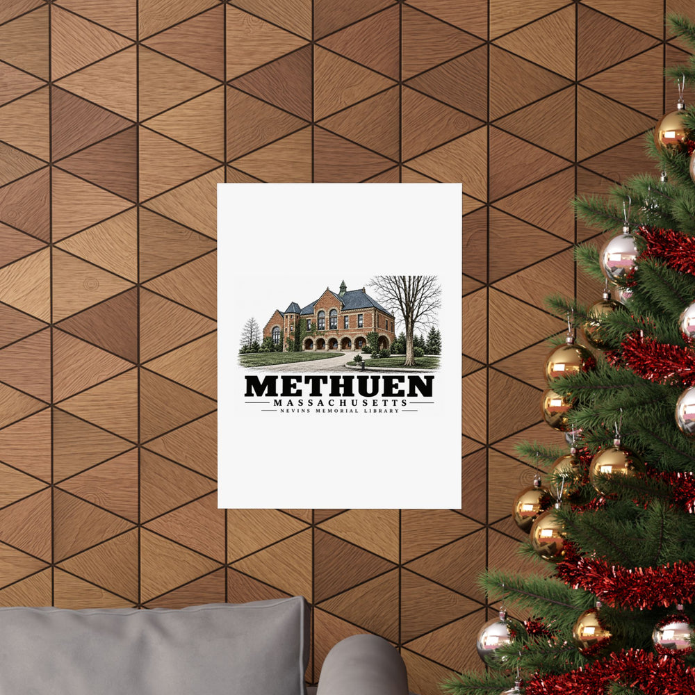 18 x 24 room view of Nevins Memorial Library matte poster, Methuen, Massachusetts.
