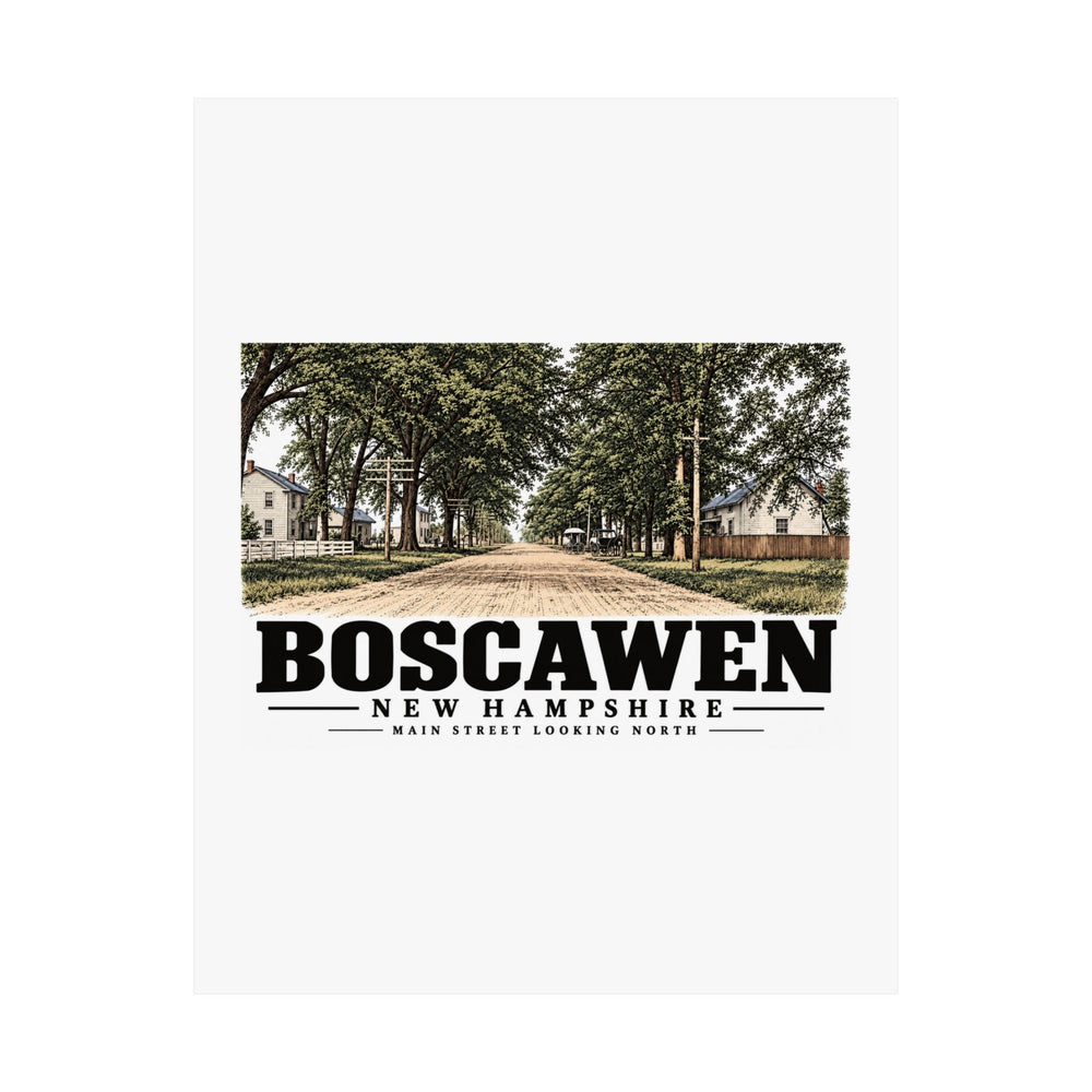 11 x 14 unclipped front of Main Street Looking North matte poster, Boscawen, New Hampshire.