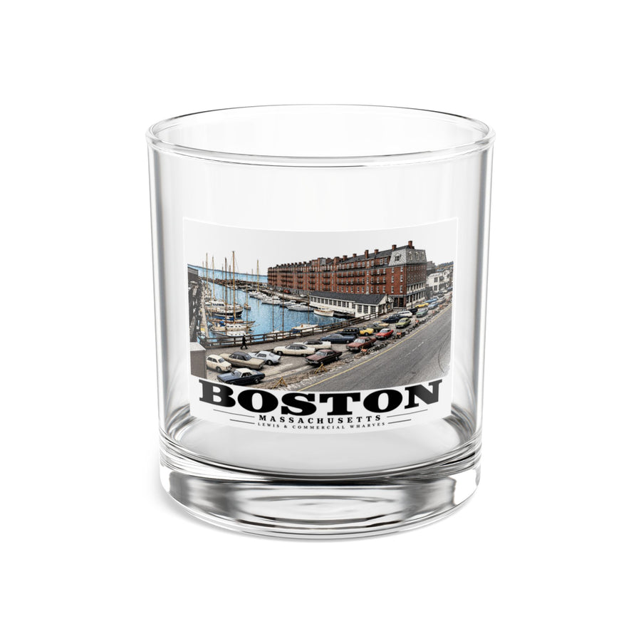 Marina between Lewis and Commercial Wharf 10 oz Rocks Glass - Boston Harbor