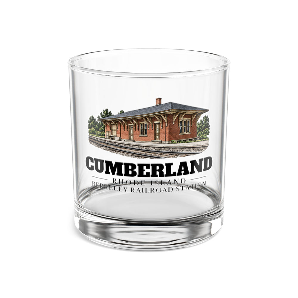 Front view of Cumberland Berkeley Railroad Station 10 oz Rocks Glass