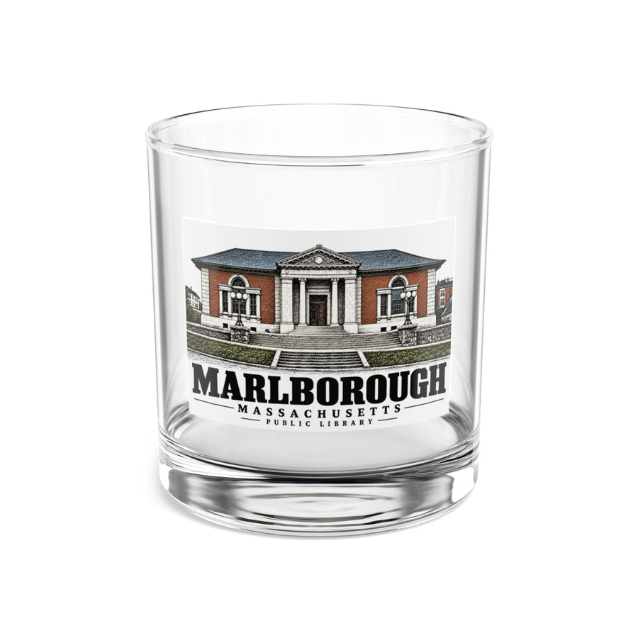 Illustrated Public Library in Marlborough on rocks glass