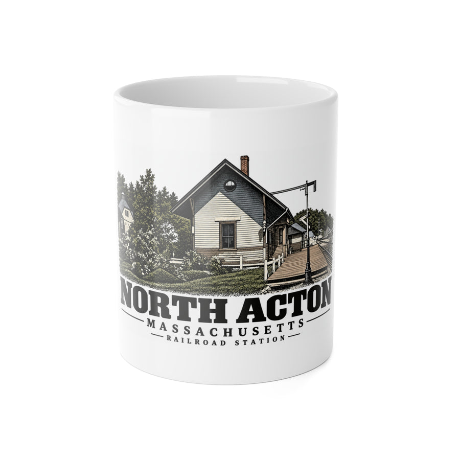 ACTON Railroad Station 11 oz White Ceramic Mug - Assabet Valley Goods