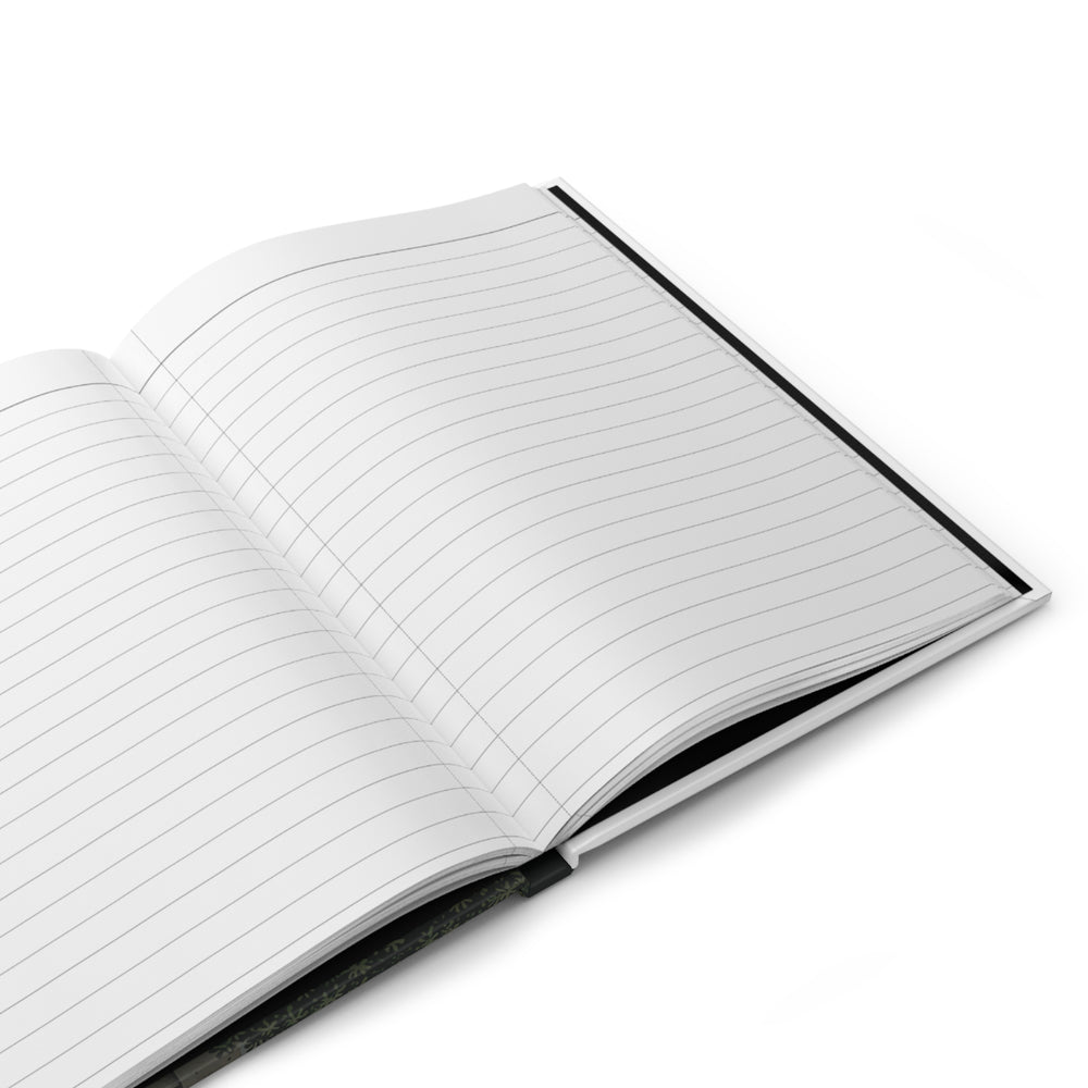 Hopedale Bancroft Memorial Library journal, open to the lined pages