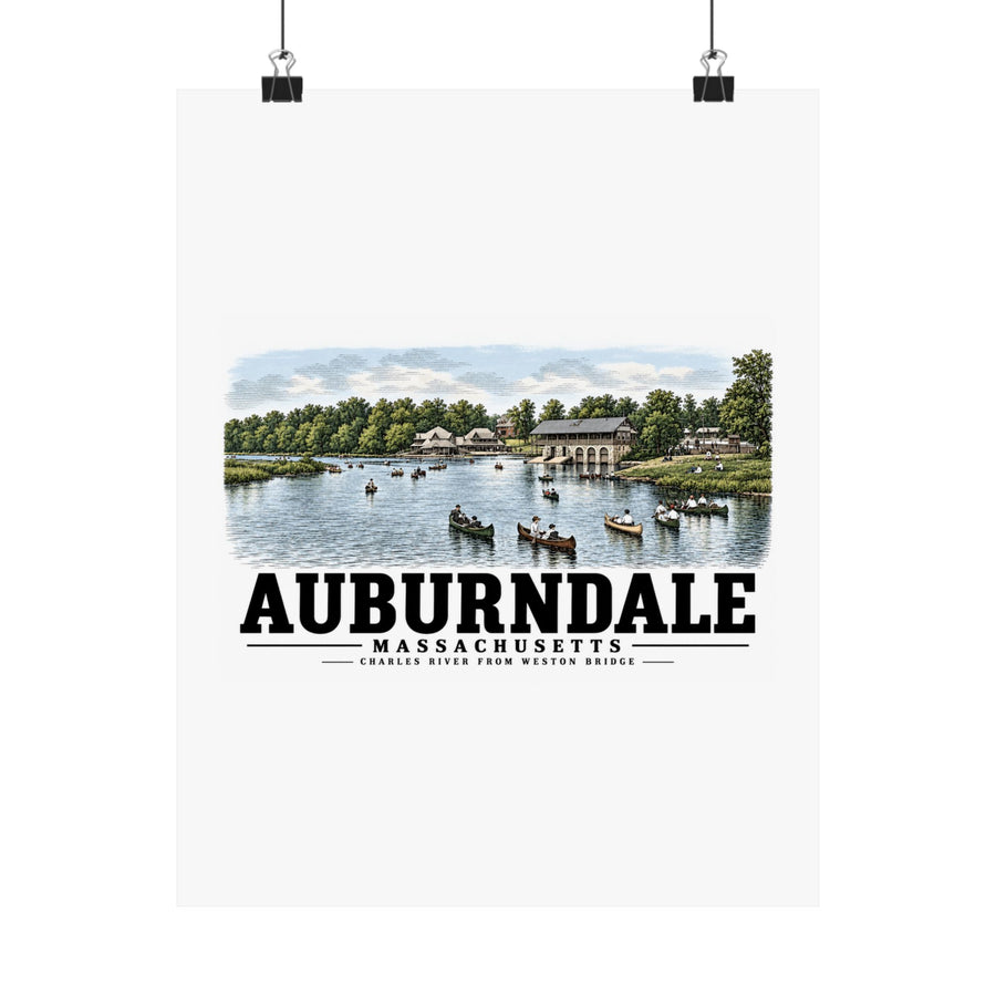 The Charles River from Weston Bridge, Auburndale, Mass. Matte Heritage Poster — 11 × 14 and 18 × 24 in - Charles River