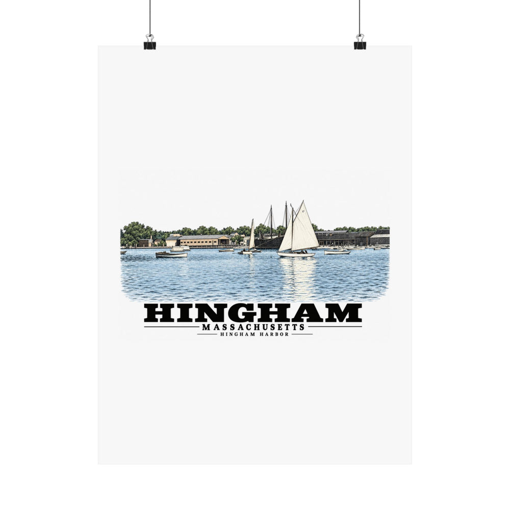 Hingham Harbor, Hingham, Mass. Matte Heritage Poster — 11 × 14 and 18 × 24 in - Boston Harbor