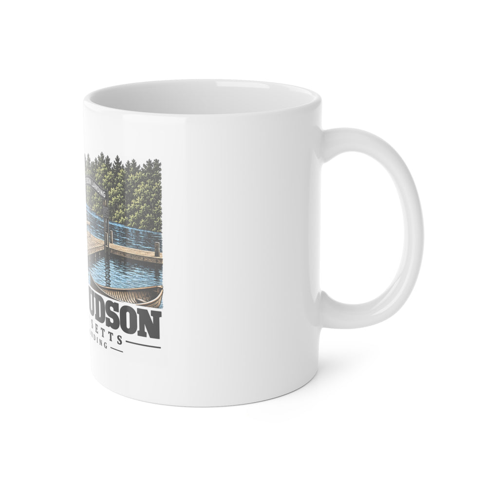 Illustrated Lake Boon Landing in Stow and Hudson on ceramic mug