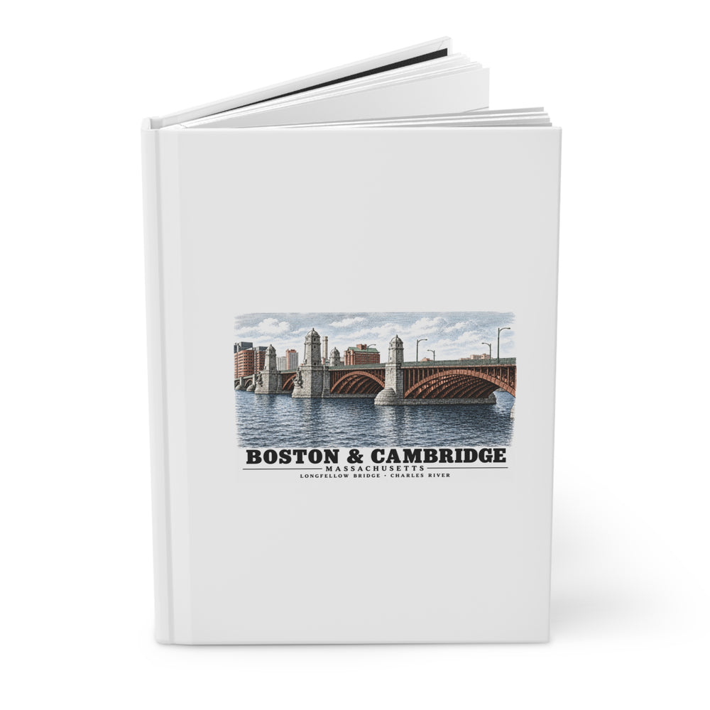 Longfellow Bridge, Charles Circle / Main Street across Charles River Matte Hardcover Journal - Charles River