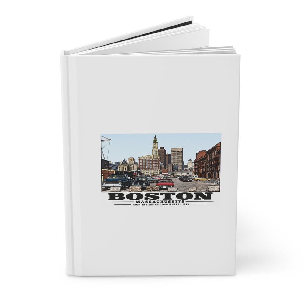From end of Long Wharf Matte Hardcover Journal - Boston Harbor