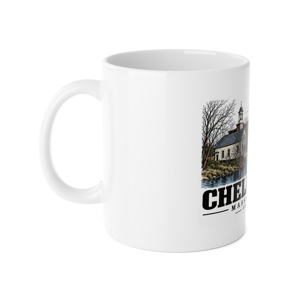 Chelmsford Eagle Mills 11 oz White Ceramic Mug - Merrimack Valley Goods