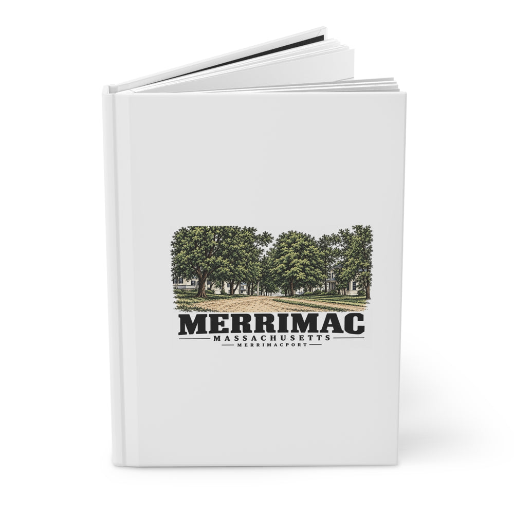 Merrimac Merrimac Street looking east, Merrimacport Matte Hardcover Journal - Merrimack Valley Goods