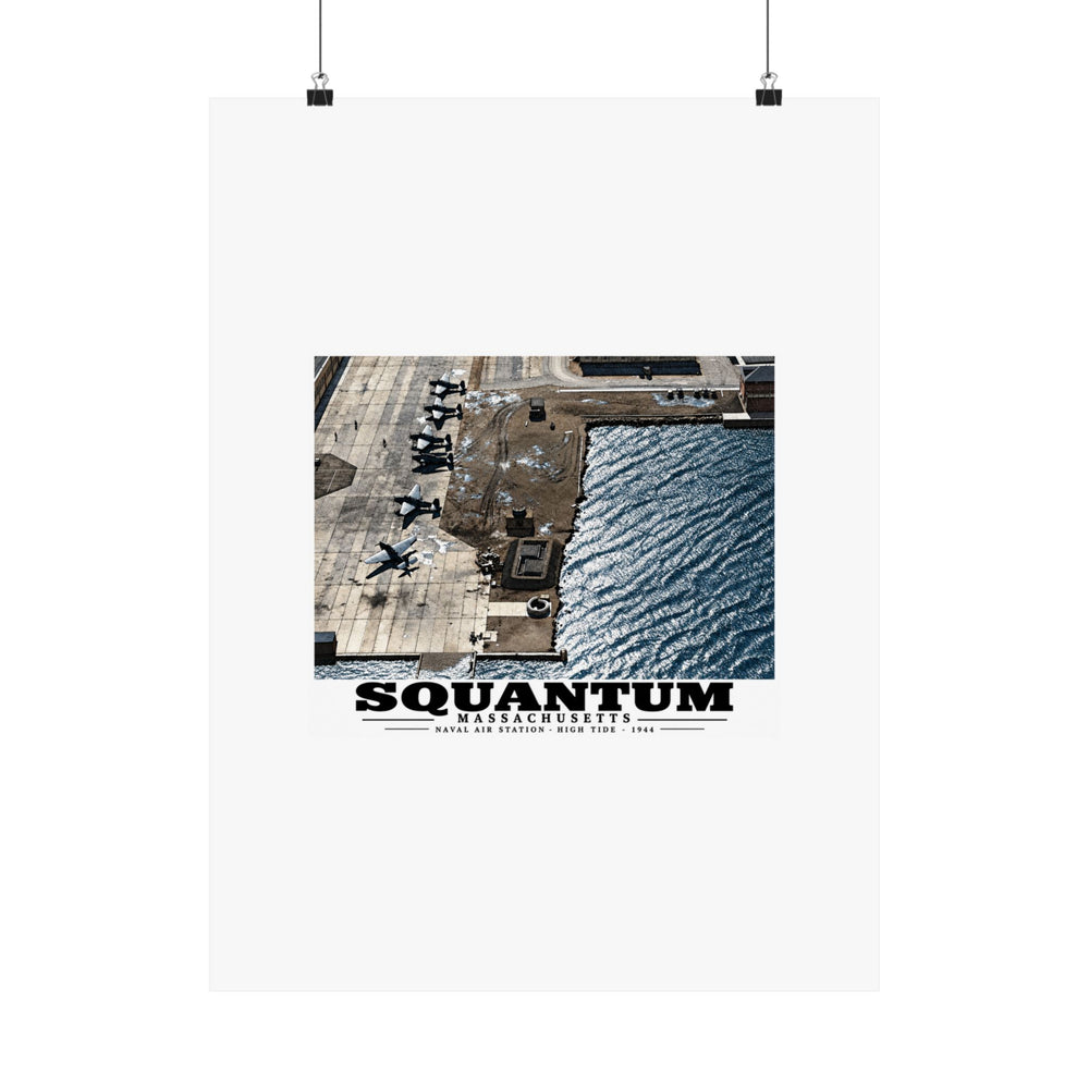NAS Squantum at high tide Matte Heritage Poster — 11 × 14 and 18 × 24 in - Boston Harbor