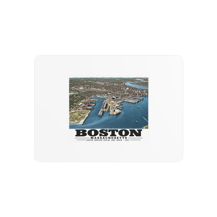 Navy Yard Annex, So. Boston, MA from East, 3000 feet 7 × 5 in Horizontal Metal Wall Art - Boston Harbor