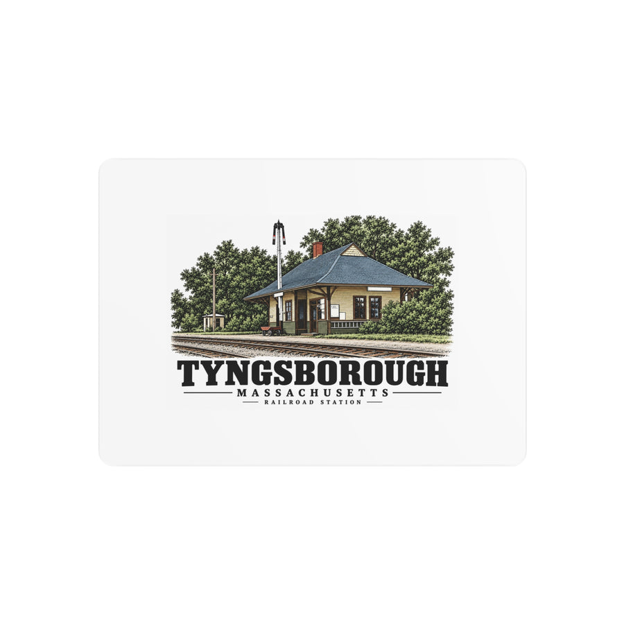 Front of Railroad Station horizontal metal wall art, Tyngsborough, Massachusetts.