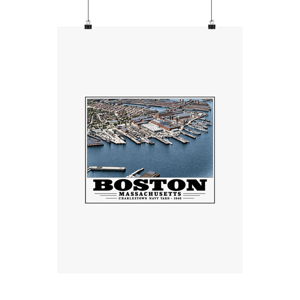Illustrated Charlestown Navy Yard, June 1940 in Charlestown on unframed matte poster