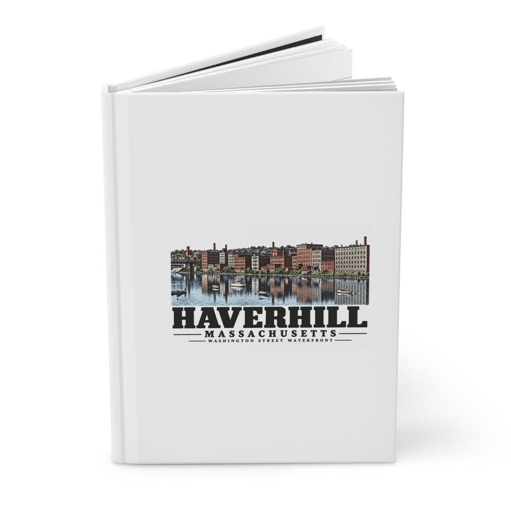 Haverhill Washington Street factory waterfront Matte Hardcover Journal - Merrimack Valley Goods
