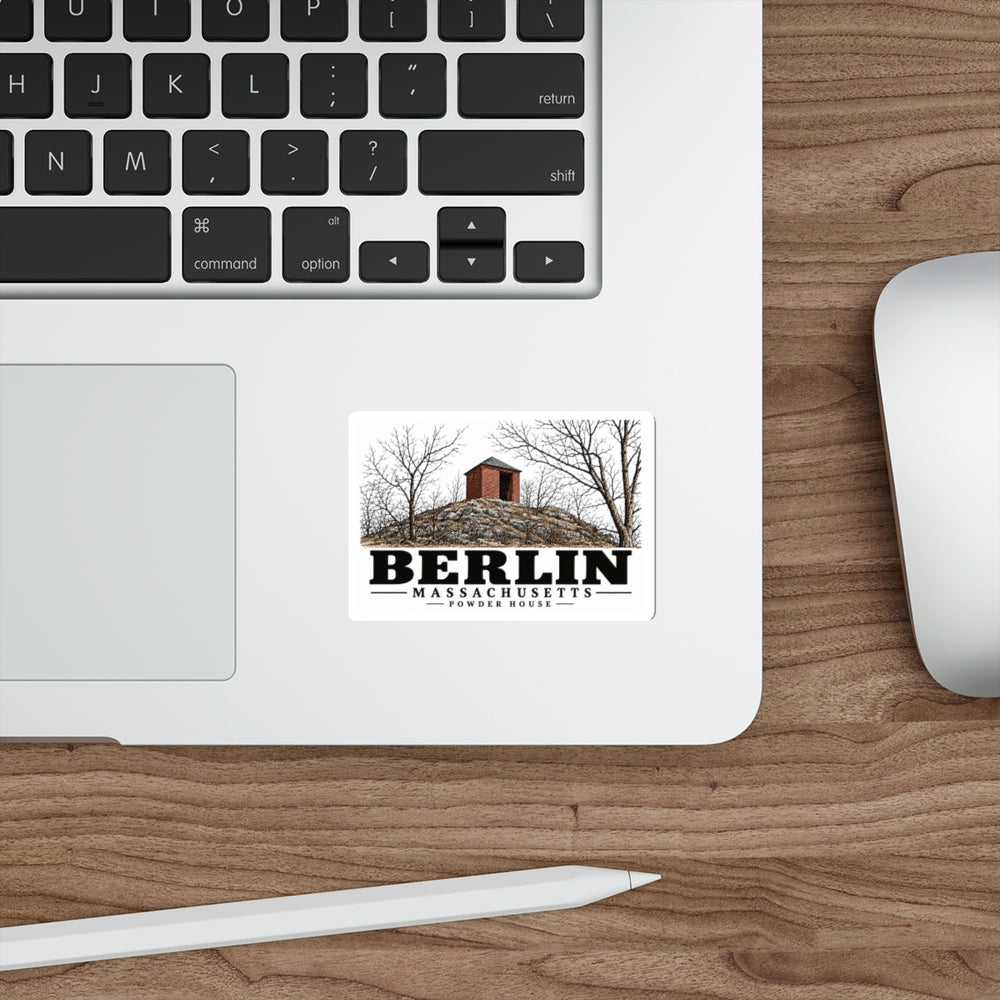 Illustrated Powder House in Berlin on die-cut sticker