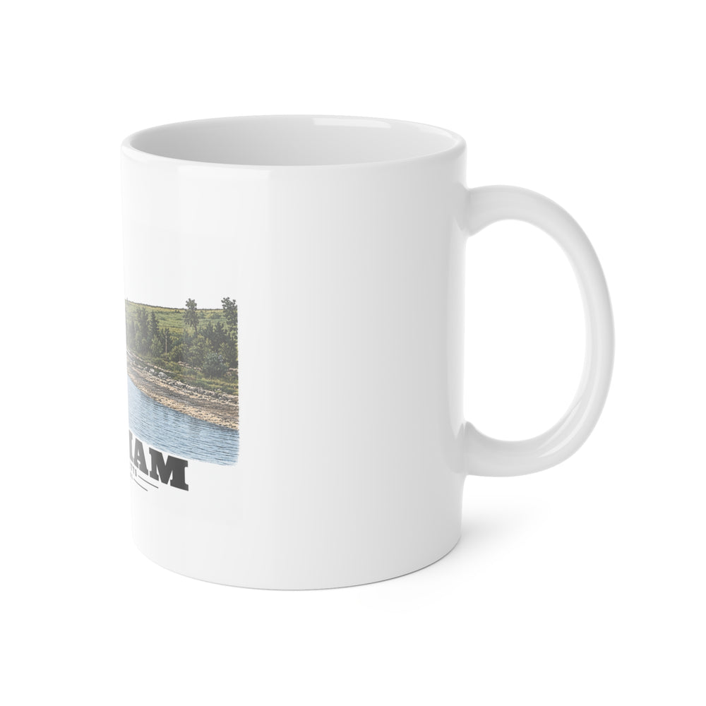 Shore near Downer's Landing 11 oz White Ceramic Mug - Boston Harbor
