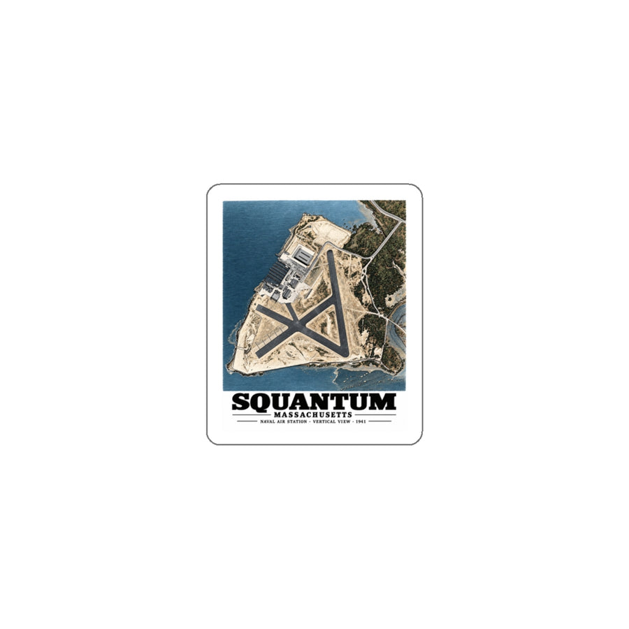 N.A.S. Squantum, MA vertical 10000 ft. 4 in White Die-Cut Sticker - Boston Harbor